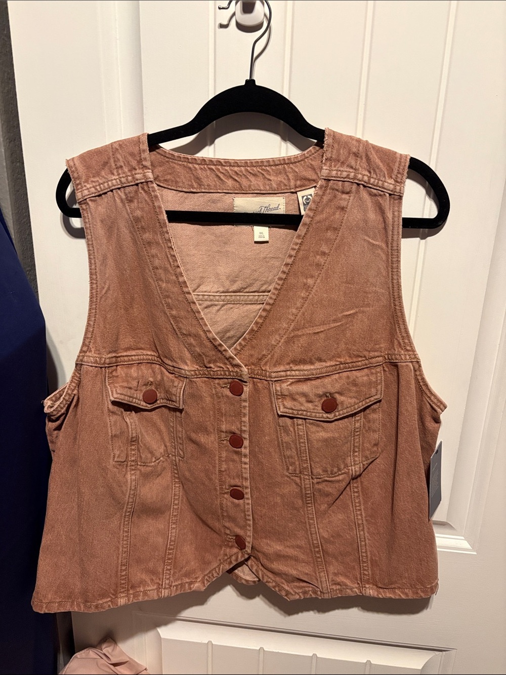 Universal Thread XXL Corduroy Vest in Rust Brown